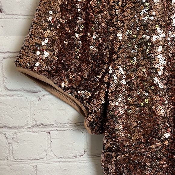 Forever 21+ Bronze Sequin Peplum Top - Picture 4 of 12